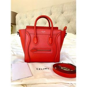Celine Nano luggage in tangerine